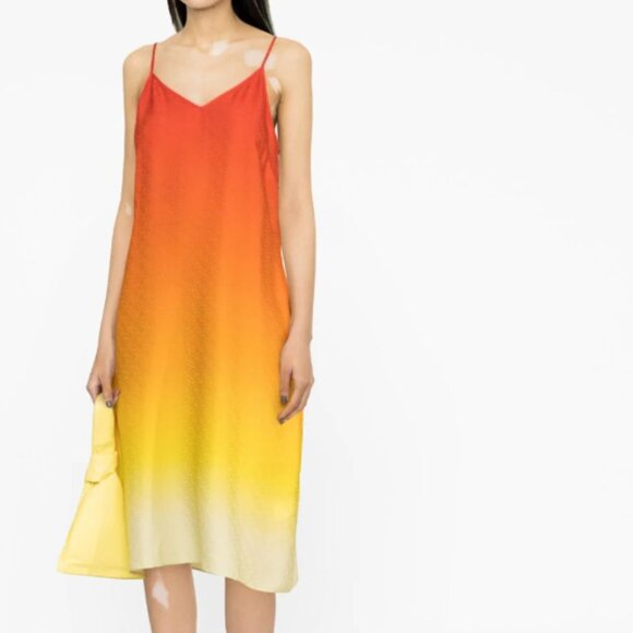 BNWT SS23 CASABLANCA MONOGRAM SATIN SILK SLIP DRESS 38 & 40 - Picture 1 of 12